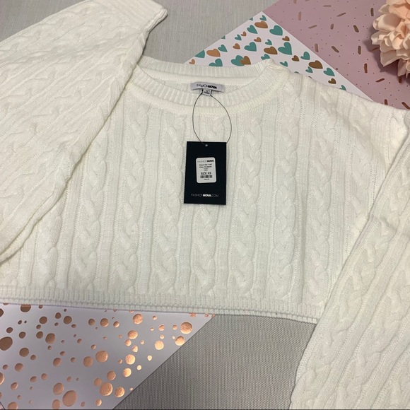 Fashion Nova’ Meet Me Halfway Crop Sweater - Picture 6 of 14